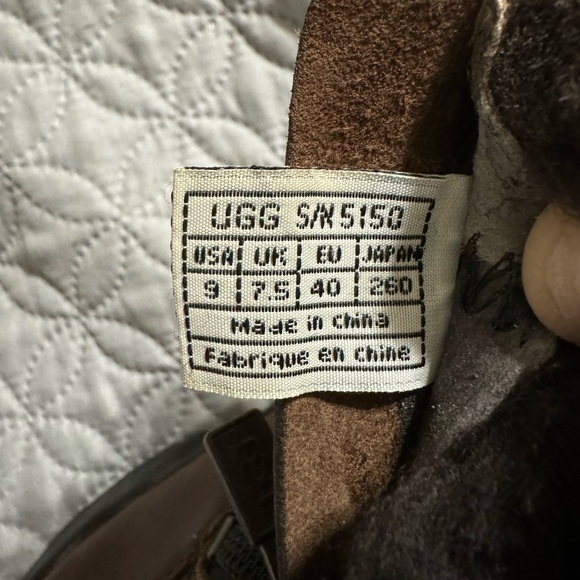 UGG 5150 Brown Leather Lug Boots Sz 9 - Picture 6 of 7
